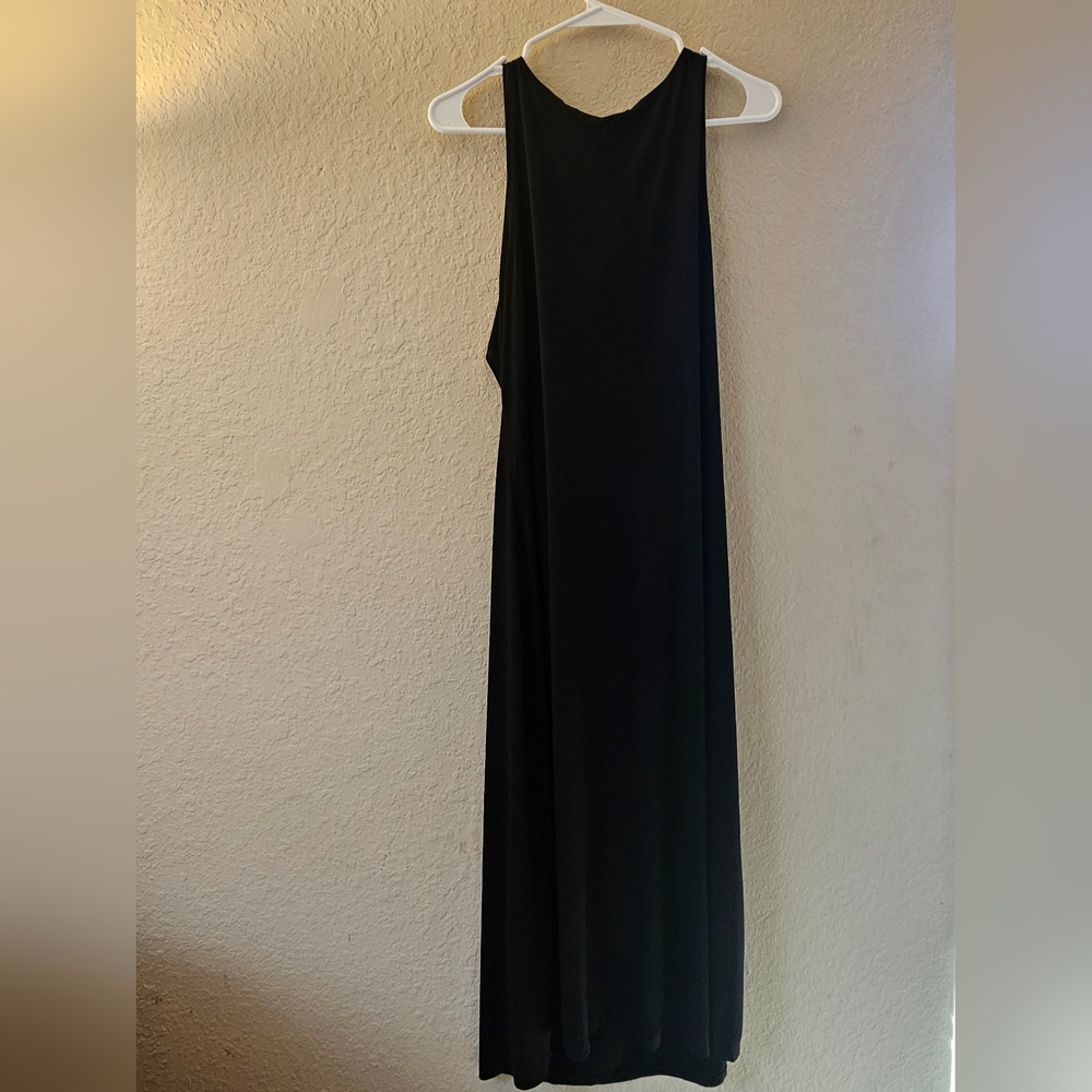 Volcom Open Back Dress Womens Size Large Black Maxi